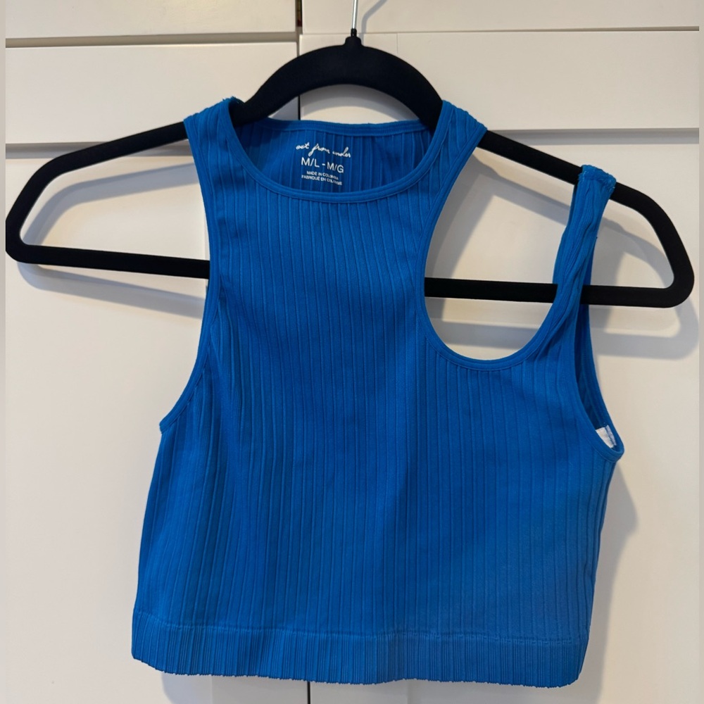 Urban Outfitters Cobalt Blue Out From Under Asymmetrical cropped tank size M EUC